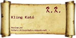 Kling Kató névjegykártya